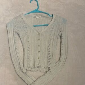 Aeropostale Light Gray Button-Up Cardigan